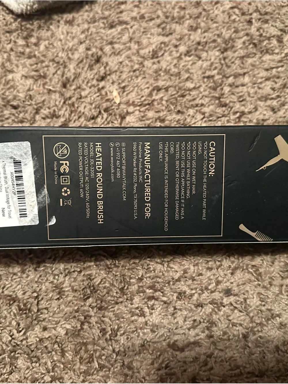Wavytalk Black Heated Round Brush for Smooth Styling